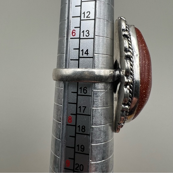 New Sandstone Silver Overlay Ring Size 7 - Picture 8 of 11